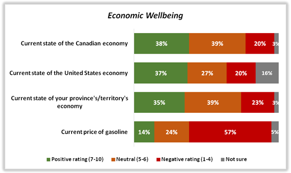 An overview of the assessment of the economy by survey respondents.