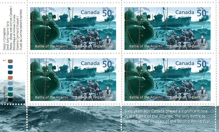 Stamp: Battle of the Atlantic, officially unveiled 1 May 2005 in Halifax