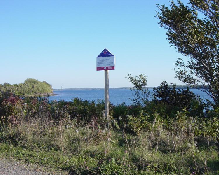 Caribou Island: Pictou Municipal history sign