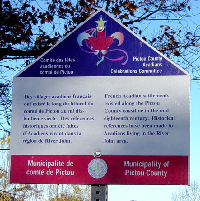 River John: Pictou Municipal history sign