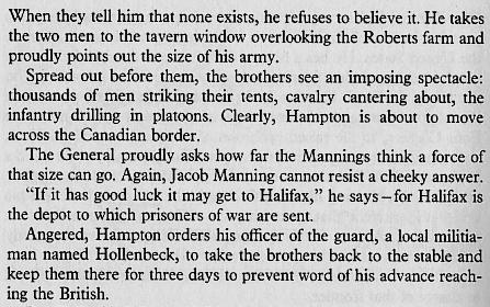 The only mention of Nova Scotia in Pierre Berton's two-volume history of the War of 1812