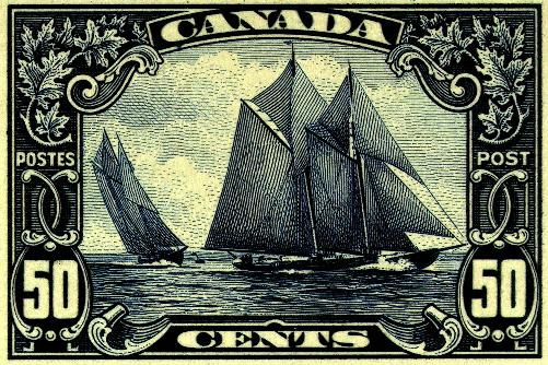 Nova Scotia: The Bluenose fifty-cent 1929 stamp