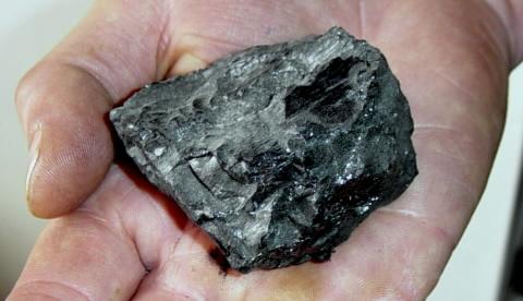 A small lump of Nova Scotia coal, photographed in Canning on 7 April 2004