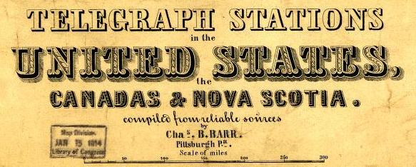 Nova Scotia: 1853 telegraph map title