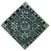 1851 Nova Scotia 3-penny blue postage stamp