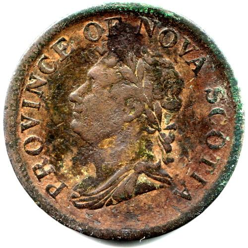 1832 Nova Scotia one-penny token, obverse