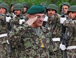 General Sher Mohammad Karimi Afghan National Army Chief of General Staff does a military salute.