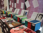 A few examples of vivid boxes decorated and lined with sentimental artefacts.