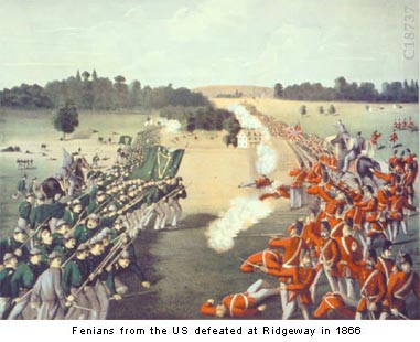 Fenians from the US defeated at Ridgeway in 1866