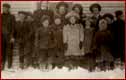 Myrtle Tapley (Philip) with her students in Brooksville, Maine, 1908.