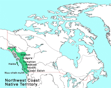 Map of Northwest Coast Native Territory