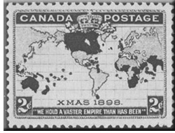 Two-penny stamp, issued by Laurier's government in December 1898.
