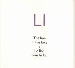 Page from book, THE LION IN THE LAKE = LE LION DANS LE LAC, with text that features L words