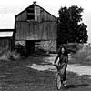 Photograph of Dayal (Marcia) on the Schwartz Farm, the first place she lived  in Millbrook