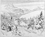 Graphical element: David Thompson in the Athabasca Pass, 1810