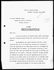 Lettre d'Emily Murphy au sous-ministre de la Justice, 28 décembre 1927