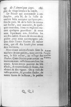 Page from book: Dernières Découvertes dans l'Amérique septentrionale de M. de la Salle.