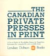 Page de titre du livre CANADIAN PRIVATE PRESSES IN PRINT