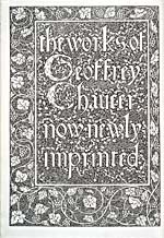 Frontispice et page de titre du livre THE WORKS OF GEOFFREY CHAUCER