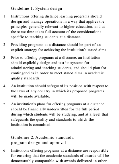 Table 16A-1. QAA guidelines.