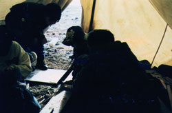 Students Inside Tent