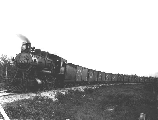 Locomotive 416 & Freight Train, ca.1916