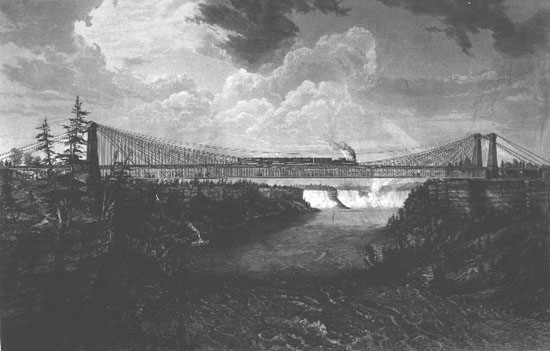 Niagara Suspension Bridge, Niagara Falls, Ontario, 1860