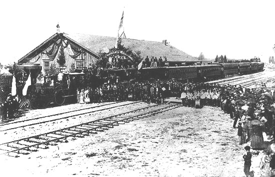 Opening of The Wellington, Grey & Bruce Railway at Fergus, Ontario, 1870