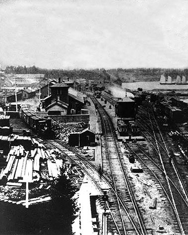 Great Western Railway Yards, Hamilton, Ontario, ca. 1873