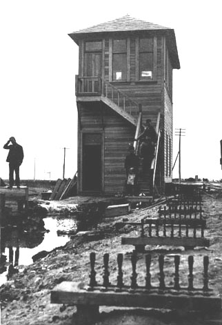 Signal Tower and Employees, Portage La Prairie, Manitoba, 1908