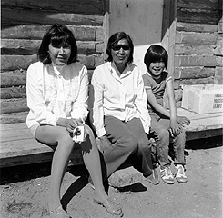 picture of Edith Josie and her two children, Jane Montgomery and Devin Josie, 1972