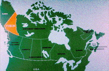 map showing location of the Yukon Territory within Canada