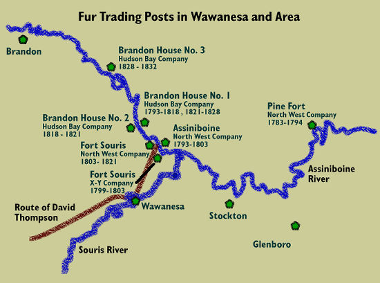 map of fur trading posts