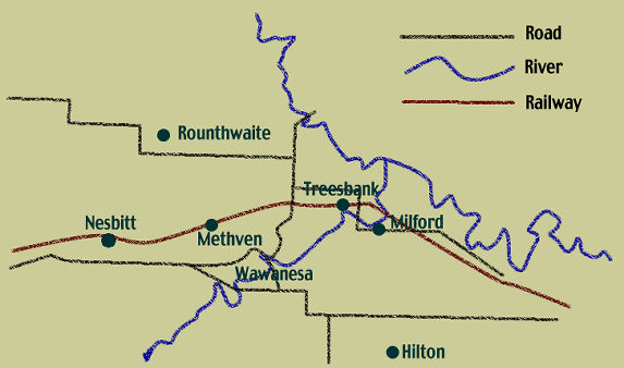 Map Of Wawanesa Area
