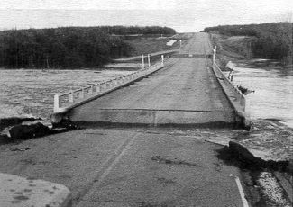 Picture of the north bridge washed out