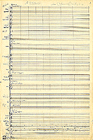 Manuscrit autographe d'une page de la partition d'orchestre d'Altitude, 1959