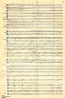 Manuscrit autographe d'une page de la partition d'orchestre d'Altitude, 1959