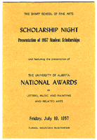 Program for the presentation of the University of Alberta National Awards, July 19, 1957