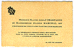 Mr. and Mrs. Claude Champagne's wedding card, 1922