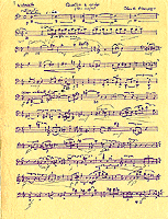 Autograph manuscript (stencil) of the cello part of Quatuor à cordes