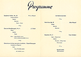 Programme for first performance of the Concerto