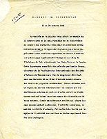 Première page du compte rendu du congrès rédigé par Claude Champagne, 1946