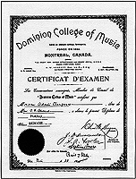 Diplôme en piano reçue le 25 juin 1908