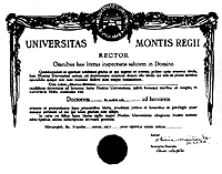 Diplôme de doctorat honorifique en musique, 30 mai 1946