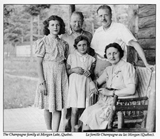 Photo of the Champagne Family at Morgan Lake, Quebec, 1938