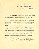 Lettre de recommandation de Soeur Marie-Stéphane, 7 octobre 1932