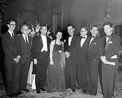 Photograph of the composers and soloists performing at Carnegie Hall, October 16, 1953