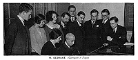 Claude Champagne with his classmates in a counterpoint and fugue course