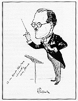 Caricature by Harry Pollack of Claude Champagne