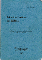 Page couverture de l'Initiation Pratique au Solfège par Claude Champagne